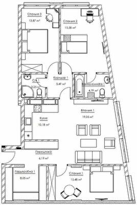4-комнатная 99.93 м² в ЖК Franklin Concept House от 53 350 грн/м², Киев