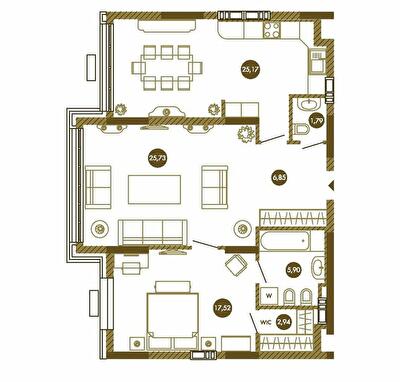 2-комнатная 85.9 м² в ЖК Obolon Residences от 95 550 грн/м², Киев