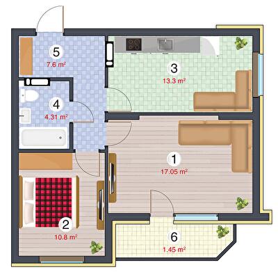 2-кімнатна 54.51 м² в ЖК Orange City від 25 000 грн/м², Київ