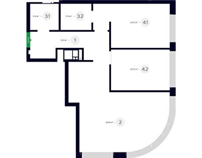 2-кімнатна 70.71 м² в ЖК White Lines від 79 250 грн/м², Київ
