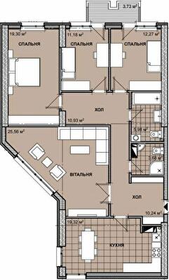 4-кімнатна 125.93 м² в ЖК Берестейський від 33 000 грн/м², Київ