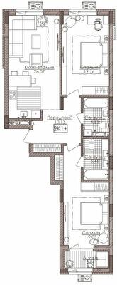 2-кімнатна 86.86 м² в ЖК Камертон від 66 850 грн/м², Київ