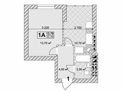1-комнатная 32.5 м² в КД Марсель от застройщика, Киев