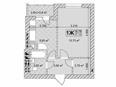 1-комнатная 37.15 м² в КД Марсель от застройщика, Киев