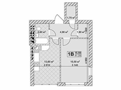 1-комнатная 41.2 м² в КД Марсель от застройщика, Киев