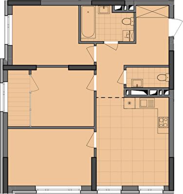 3-кімнатна 79.21 м² в ЖК Dibrova Park від 23 800 грн/м², Київ