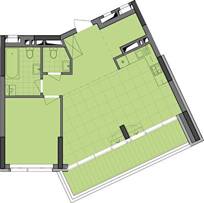 1-кімнатна 61 м² в ЖК Dibrova Park від 28 000 грн/м², Київ