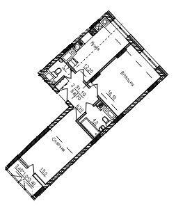 2-комнатная 58.7 м² в ЖК Акварели Проспекта от 20 100 грн/м², Черновцы