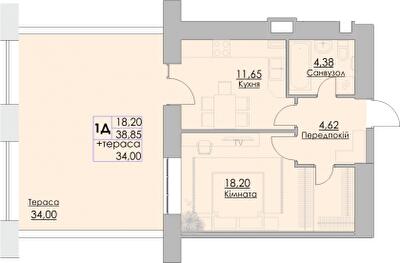1-комнатная 72.85 м² в ЖК Греків Ліс от 20 150 грн/м², г. Умань