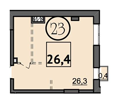 Студія 26.4 м² в Дохідний будинок Salve від 41 150 грн/м², Одеса