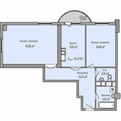 2-кімнатна 76.4 м² в ЖК Aqua Marine від 25 056 грн/м², Одеса