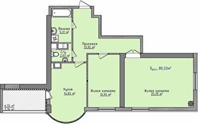2-кімнатна 80.2 м² в ЖК Aqua Marine від 19 750 грн/м², Одеса