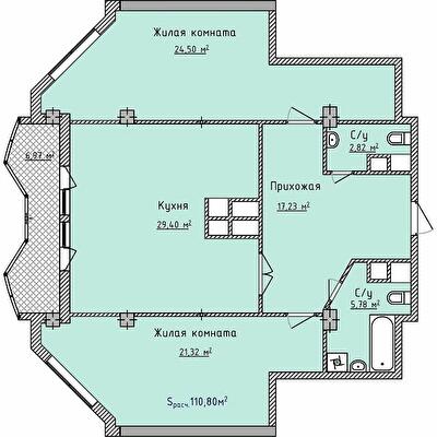 2-кімнатна 109 м² в ЖК Aqua Marine від 19 750 грн/м², Одеса