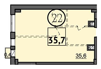 1-кімнатна 35.7 м² в Дохідний будинок Salve від 41 150 грн/м², Одеса