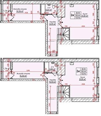 Дворівнева 133.92 м² в ЖК Затишний від 13 900 грн/м², Чернігів