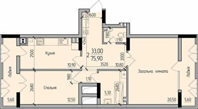 2-комнатная 75.9 м² в ЖК Comfort Hall от 15 650 грн/м², Черновцы