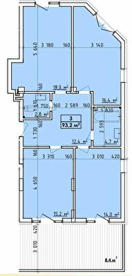 3-кімнатна 93.2 м² в ЖК Віденський Квартал від 24 000 грн/м², Чернівці