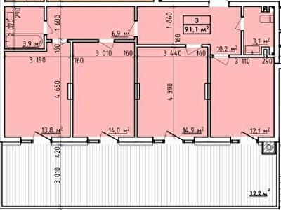 3-кімнатна 91.1 м² в ЖК Віденський Квартал від 20 000 грн/м², Чернівці