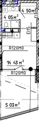 1-кімнатна 39.67 м² в Апарт-комплекс Sky River 2 від 40 000 грн/м², с. Вишеньки