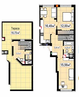 Дворівнева 84.86 м² в ЖК 7'я від 26 600 грн/м², с. Щасливе