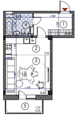 1-кімнатна 38.93 м² в ЖМ Саванна Сіті від 18 500 грн/м², м. Бровари