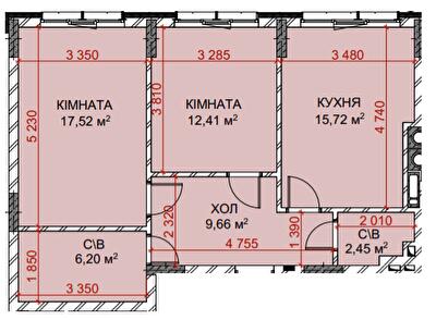 2-кімнатна 63.96 м² в ЖК Riverside від 34 000 грн/м², с. Погреби