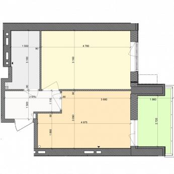 1-кімнатна 41.1 м² в ЖК Столичний від 24 000 грн/м², м. Васильків