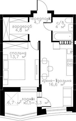 1-комнатная 47.1 м² в ЖК RYBALSKY от 53 300 грн/м², Киев