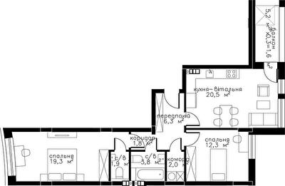 2-комнатная 69.5 м² в ЖК RYBALSKY от 51 771 грн/м², Киев