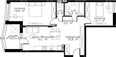 2-комнатная 78.5 м² в ЖК RYBALSKY от 51 771 грн/м², Киев