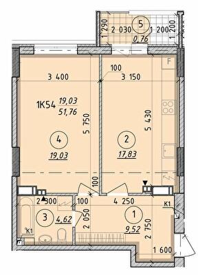 1-кімнатна 51.76 м² в ЖК Борисо-Глібський 2 від 32 500 грн/м², м. Вишгород