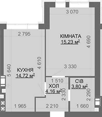 1-кімнатна 37.91 м² в ЖК Найкращий квартал-2 від 23 000 грн/м², смт Гостомель