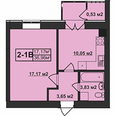 1-кімнатна 36.96 м² в ЖК Покровський від 21 350 грн/м², смт Гостомель
