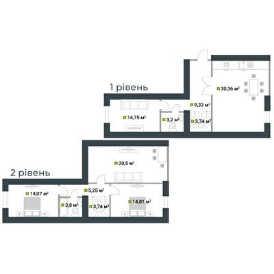 Дворівнева 123.55 м² в ЖК Idilika від 19 850 грн/м², м. Буча