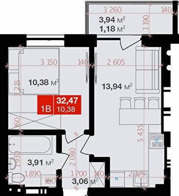 1-комнатная 32.47 м² в ЖК Авантаж 247 от 19 700 грн/м², г. Буча