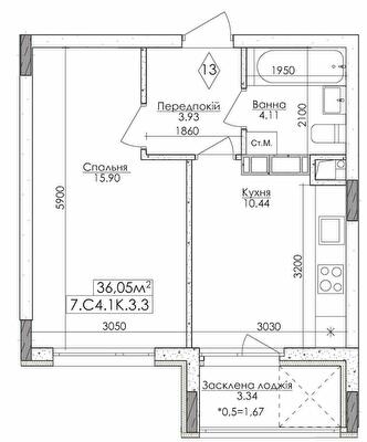 1-комнатная 36.05 м² в ЖМ Новая Буча от 15 500 грн/м², г. Буча