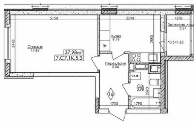 1-комнатная 37.98 м² в ЖМ Новая Буча от 15 500 грн/м², г. Буча
