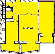 2-комнатная 83.64 м² в ЖК Шевченко от застройщика, Хмельницкий