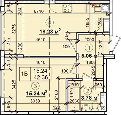 1-кімнатна 42.36 м² в ЖК Петрівський квартал від 14 500 грн/м², с. Святопетрівське