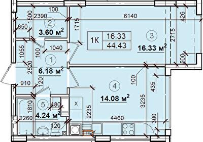 1-кімнатна 44.43 м² в ЖК Петрівський квартал від 14 500 грн/м², с. Святопетрівське
