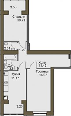 2-комнатная 64.77 м² в ЖК Софиевский квартал от 19 500 грн/м², с. Софиевская Борщаговка