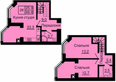 Двухуровневая 68.8 м² в ЖК София Сити от 33 000 грн/м², с. Софиевская Борщаговка