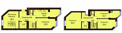 Двухуровневая 130.4 м² в ЖК София Сити от 24 000 грн/м², с. Софиевская Борщаговка