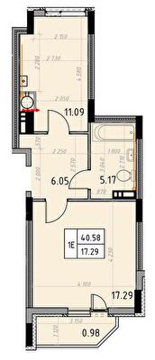 1-кімнатна 40.58 м² в ЖК Весна від 21 000 грн/м², м. Бориспіль