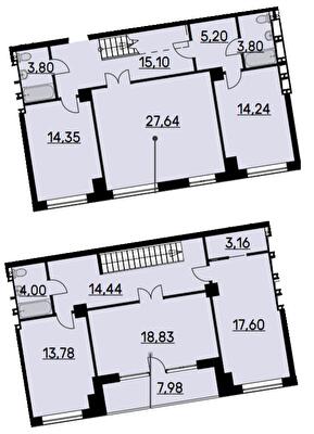 Двухуровневая 158.33 м² в ЖК Bauhaus от 43 000 грн/м², Харьков