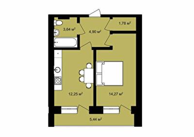 1-кімнатна 42.28 м² в ЖК Urban City від 13 350 грн/м², Харків