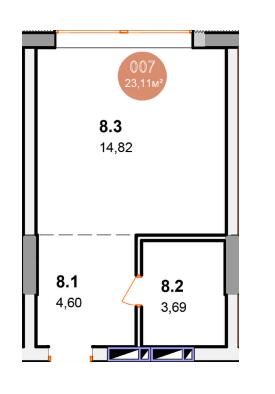 Студия 23.11 м² в КД A Nova House от застройщика, Киев