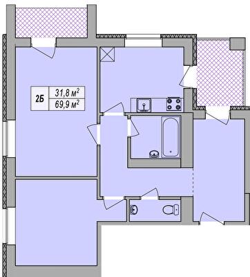 2-кімнатна 69.9 м² в ЖК на вул. Молочна, 8 від 22 000 грн/м², Харків
