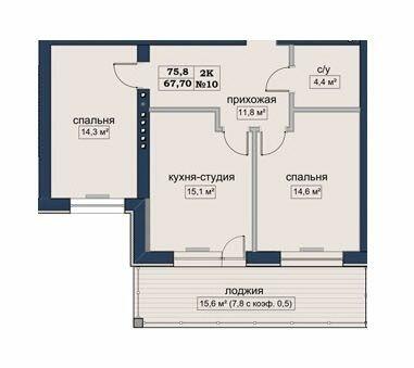2-кімнатна 75.8 м² в ЖК Софія від 23 700 грн/м², Харків