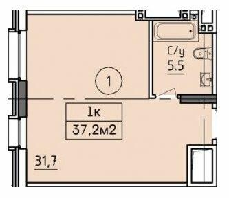 1-комнатная 37.2 м² в ЖК West Hall от 25 000 грн/м², Днепр